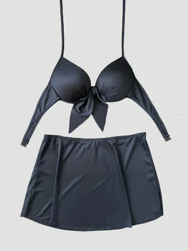 Kadın Jarse Etekli Bikini Takımı