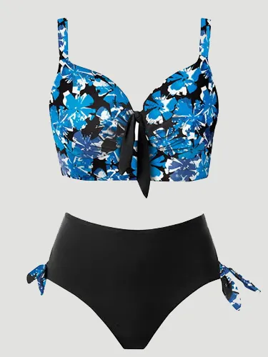 Kadın Battal Yüksek Bel Bikini Takımı